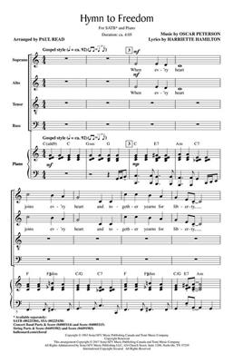 Oscar Peterson: Hymn to Freedom: (Arr. Paul Reid): Gemischter Chor mit Begleitung