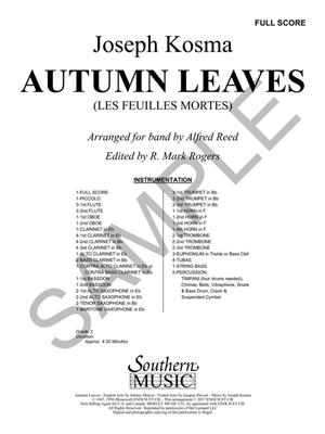 Joseph Kosma: Autumn Leaves (Les Feuilles Mortes): (Arr. Alfred Reed): Blasorchester