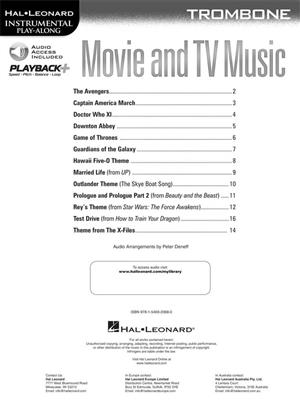 Movie and TV Music for Trombone: Posaune Solo