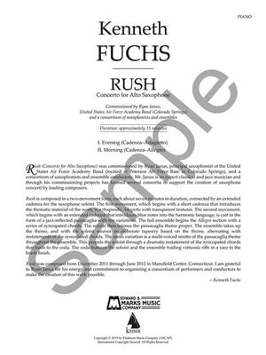 Kenneth Fuchs: Rush: Concerto for E-flat Alto Saxophone: Saxophon