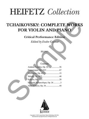 Pyotr Ilyich Tchaikovsky: Tchaikovsky Complete Works for Violin and Piano: Violine mit Begleitung