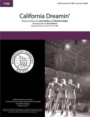 California Dreamin': (Arr. Joe Johnson): Männerchor A cappella