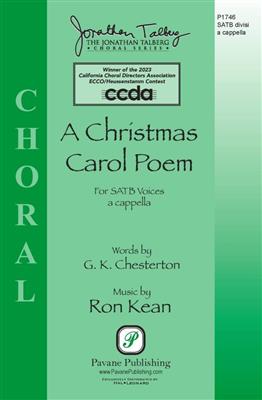 Ron Kean: A Christmas Carol Poem: Gemischter Chor A cappella