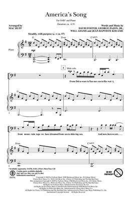 David Foster: America's Song: (Arr. Mac Huff): Gemischter Chor mit Begleitung