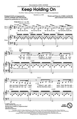 Avril Lavigne: Keep holding on: (Arr. Adam Anders): Frauenchor mit Klavier/Orgel