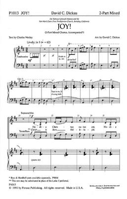 Georg Friedrich Händel: Joy!: (Arr. David Dickau): Frauenchor mit Begleitung