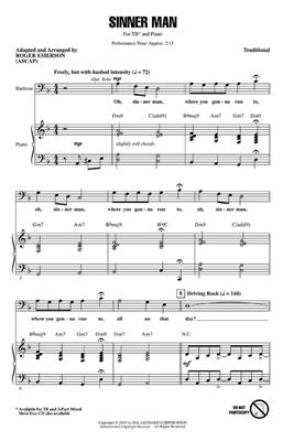 Sinner Man: (Arr. Roger Emerson): Männerchor mit Klavier/Orgel