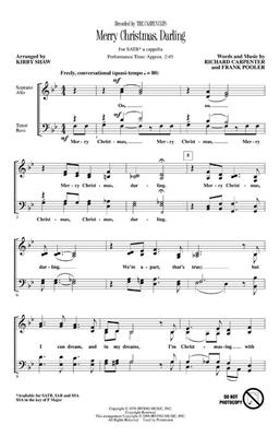 Merry Christmas, Darling: (Arr. Kirby Shaw): Gemischter Chor A cappella