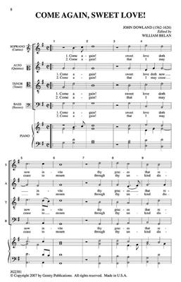 John Dowland: Come Again, Sweet Love: Gemischter Chor mit Begleitung