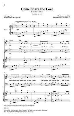 Bryan Jeffery Leech: Come Share The Lord: (Arr. Keith Christopher): Gemischter Chor mit Klavier/Orgel