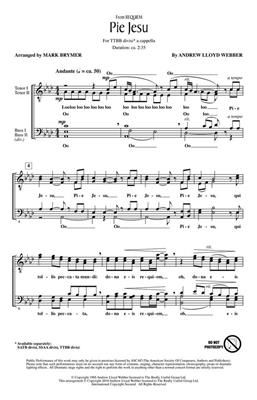 Andrew Lloyd Webber: Pie Jesu: (Arr. Mark Brymer): Männerchor A cappella