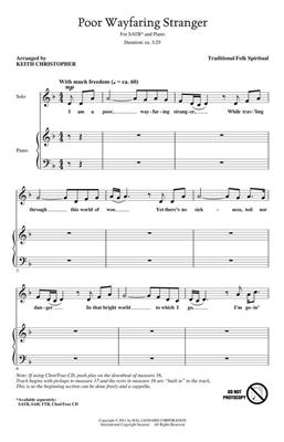 Traditional: Poor Wayfaring Stranger: (Arr. Keith Christopher): Gemischter Chor mit Klavier/Orgel