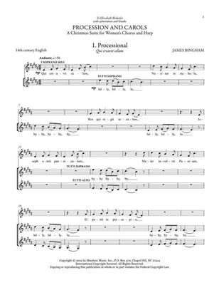 James Bingham: Procession And Carols: (Arr. James Bingham): Frauenchor mit Klavier/Orgel