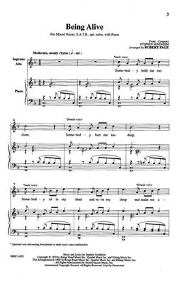 Steven Sondheim: Being Alive: (Arr. Robert Page): Gemischter Chor mit Klavier/Orgel