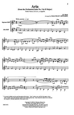 Johann Sebastian Bach: Aria From The Bach Orchestral Suite No.3: (Arr. Edwards): Frauenchor mit Begleitung