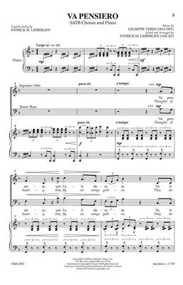 Giuseppe Verdi: Va Pensiero: (Arr. Patrick M. Liebergen): Gemischter Chor mit Klavier/Orgel