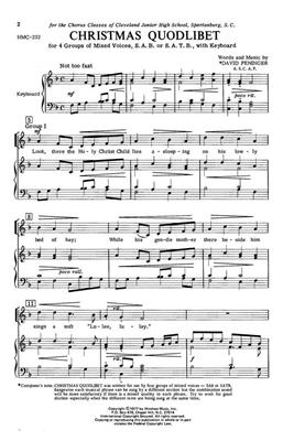 David Peninger: Christmas Quodlibet: (Arr. David Peninger): Gemischter Chor mit Klavier/Orgel