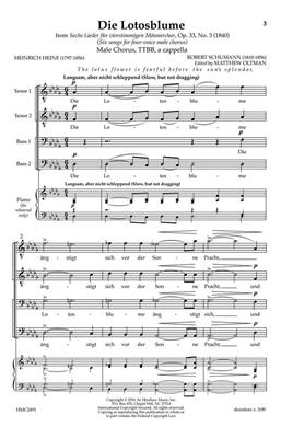 Franz Schubert: Die Lotosblume: (Arr. Matthew Oltman): Männerchor A cappella