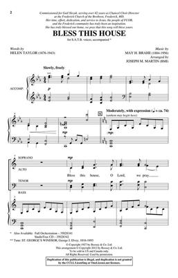 Bless This House: (Arr. Joseph M. Martin): Gemischter Chor mit Begleitung