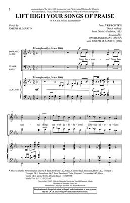 David Angerman: Lift High Your Songs of Praise: Gemischter Chor mit Begleitung
