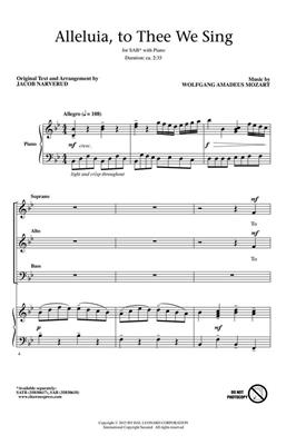 Alleluia, To Thee We Sing: (Arr. Jacob Narverud): Gemischter Chor mit Begleitung