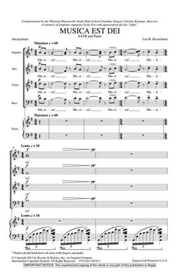 Lee R. Kesselman: Musica Est Dei: Gemischter Chor mit Begleitung