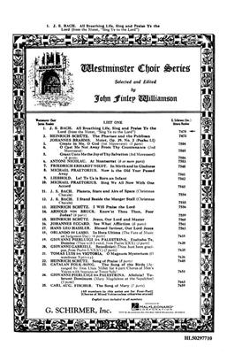 Johann Sebastian Bach: All Breathing Life Sing And Praise Ye The Lord: (Arr. John Finley Williamson): Gemischter Chor A cappella