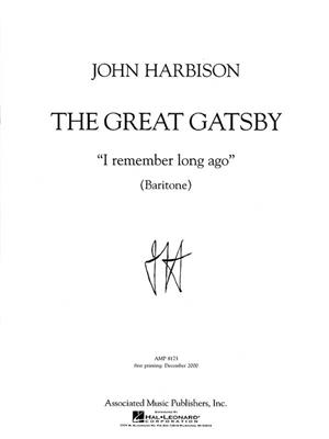 John Harbison: I Remember Long Ago: Gesang mit Klavier