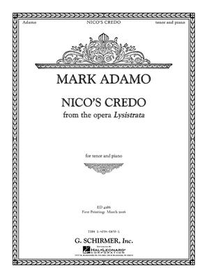 Mark Adamo: Nico's Credo from Lysistrata: Gesang mit Klavier