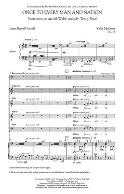 Once To Every Man And Nation: (Arr. Kirke Mechem): Gemischter Chor mit Klavier/Orgel