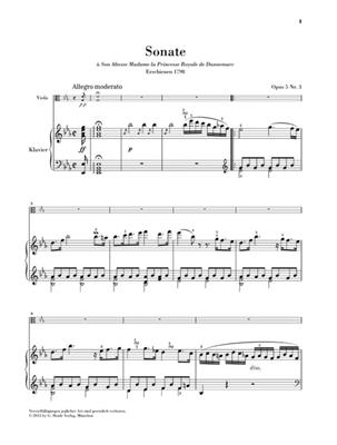 Johann Nepomuk Hummel: Sonate für Klavier und Viola Es-dur Opus 5 Nr. 3: Viola mit Begleitung