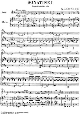 Franz Schubert: Violin Sonatinas Op.137: Violine mit Begleitung