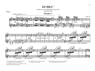 Antonín Dvořák: Dumky - Piano Trio Op.90: Klavier vierhändig