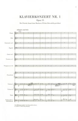 Ludwig van Beethoven: Piano Concerto No.1 In C Op.15 - Study Score: Klavier Duett
