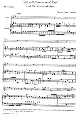 Giovanni Battista Pergolesi: Kleines Flotenkonzert G-dur: Flöte mit Begleitung