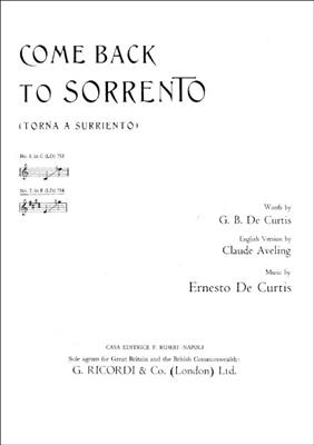 De Curtis: Come Back To Sorrento: Gesang mit Klavier