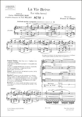Manuel de Falla: La Vie Brève - La vida breve: Gesang mit Klavier