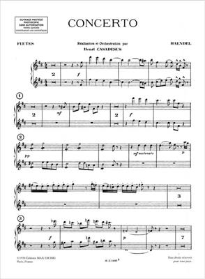 Georg Friedrich Händel: Concerto Pour Alto Parts Flutes 1 Et 2: Orchester mit Solo