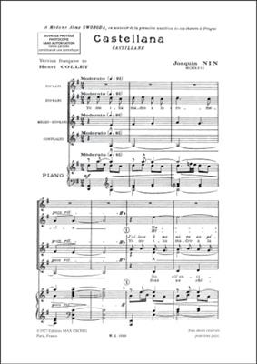 Joaquin Nin-Culmell: Chansons Populaires Espagnoles, I. Castillane,: Frauenchor mit Klavier/Orgel