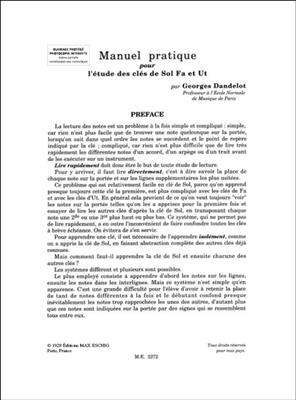 Manuel Pratique Pour L'etude Des Cles Sol Fa Ut