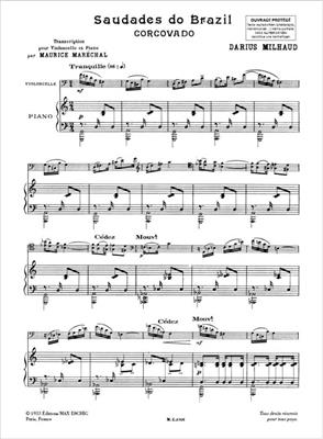 Darius Milhaud: Corcovado Violoncelle-Piano: Cello mit Begleitung