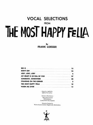 Frank Loesser: The Most Happy Fella: Gesang mit Klavier