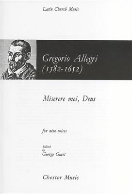 Gregorio Allegri: Miserere Mei, Deus: Gemischter Chor mit Klavier/Orgel