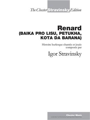 Igor Stravinsky: Renard: Gesang Solo