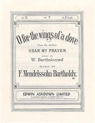Felix Mendelssohn Bartholdy: O For The Wings Of A Dove: Gesang mit Klavier