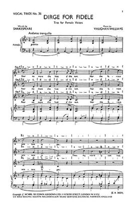 Ralph Vaughan Williams: Dirge For Fidele: Frauenchor mit Klavier/Orgel
