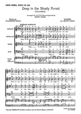 Georg Friedrich Händel: Deep In The Shady Forest: Gemischter Chor mit Begleitung