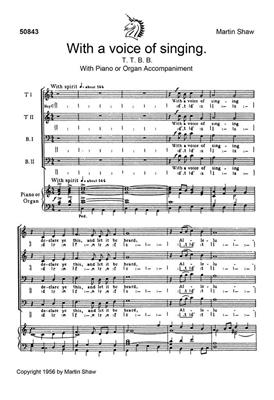 Martin Shaw: With A Voice Of Singing: Männerchor mit Klavier/Orgel