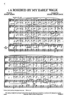 A Rosebud By My Early Walk: (Arr. Cedric Thorpe Davie): Gemischter Chor mit Klavier/Orgel