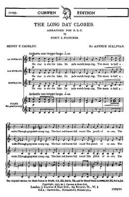 Arthur Seymour Sullivan: The Long Day Closes: (Arr. Percy E. Fletcher): Frauenchor mit Klavier/Orgel